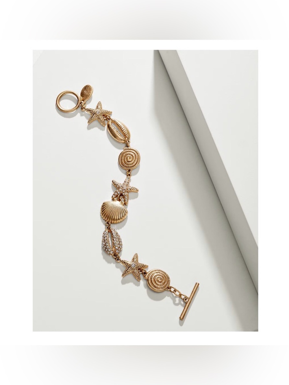 Gold Seashell Charm Bracelet - Women Jewelry